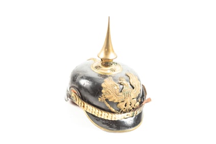 Vintage leather Pickelhaube Helmet. Leather is supple, sold in original condition.