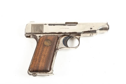 Deutsche Werke/Werk Erfurt, Single Action Pistol, 7.65 caliber, SN 126311, nickel finish, 4" barrel,