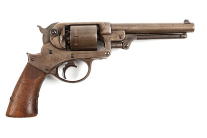 Antique Starr, Model 1858, Single Action Percussion Revolver, .44 caliber, SN 14737, smooth brown