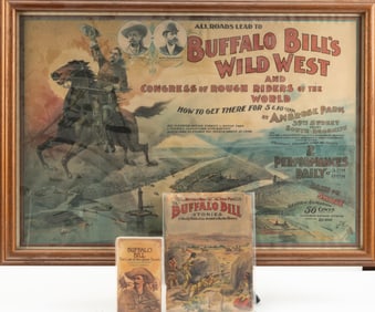 Collection of three Items pertaining to Buffalo Bill. A Book titled "The Last of the Great Scouts",