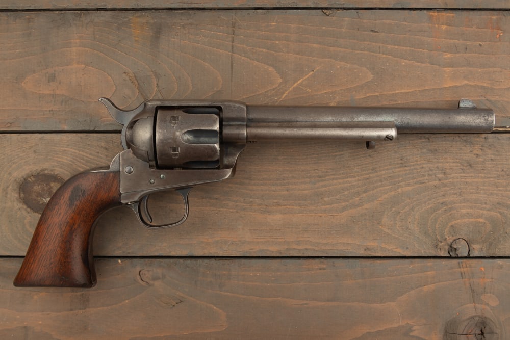 Antique Colt SAA Revolver, SN 38000 in .45 caliber with a 7 1/2?? barrel, blue finish and walnut (1 of 5)