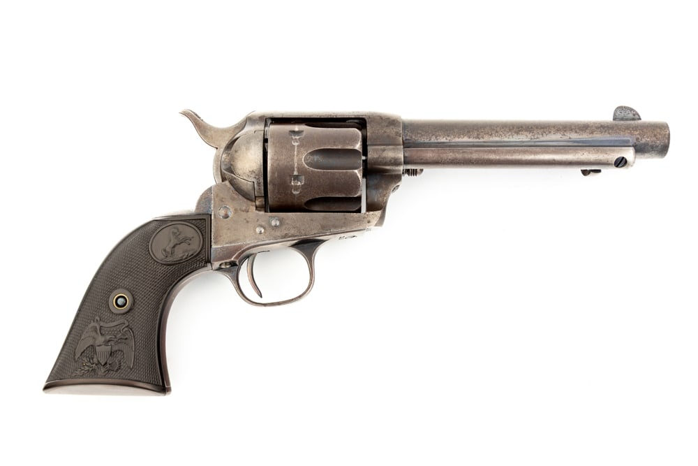 Antique Colt SAA Revolver, SN 133673 in .44/40 caliber with etched panel, manufactured circa 1890. (1 of 4)
