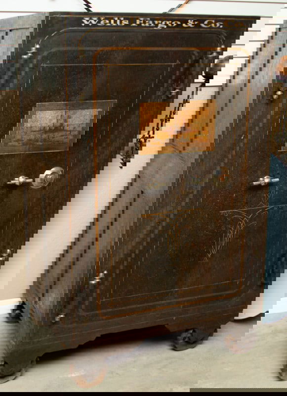 Antique, double door, floor model Iron Safe, manufactured by "DIEBOLD SAFE & LOCK CO., CANTON, (1 of 5)