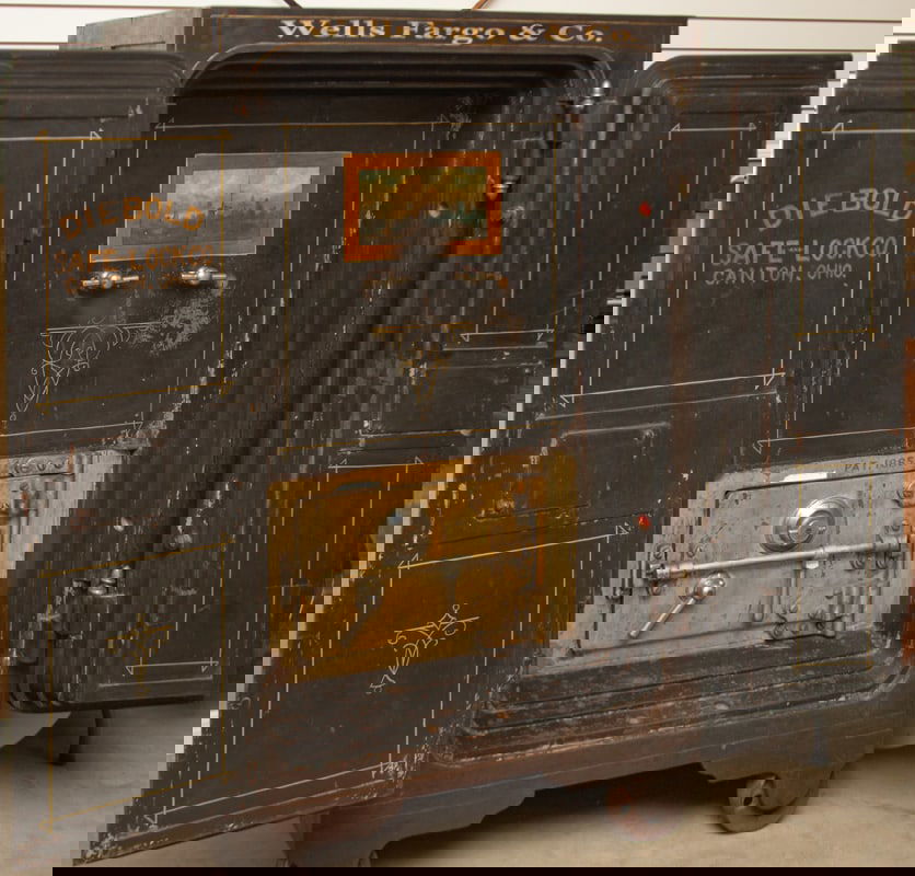 Antique, double door, floor model Iron Safe, manufactured by "DIEBOLD SAFE & LOCK CO., CANTON, - 2