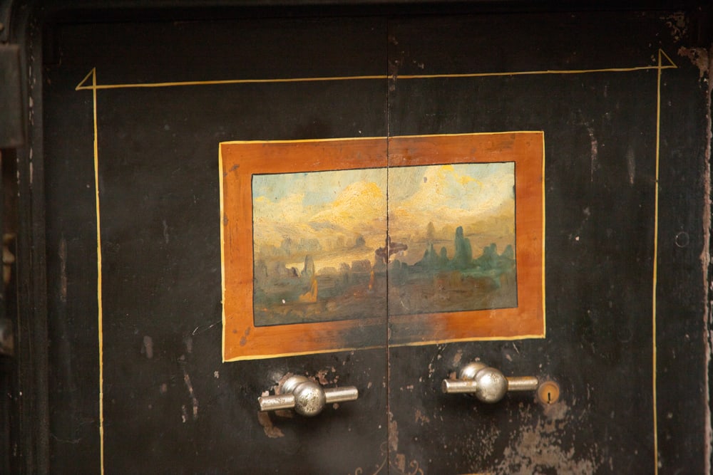 Antique, double door, floor model Iron Safe, manufactured by "DIEBOLD SAFE & LOCK CO., CANTON, - 4