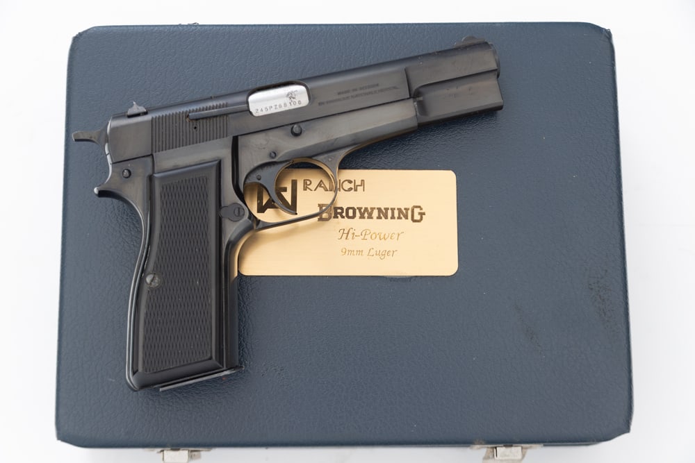 Browning, Belgium made HP Semi-Auto Pistol, 7.65 caliber, SN 245PZ68106, blue finish with a couple (1 of 3)