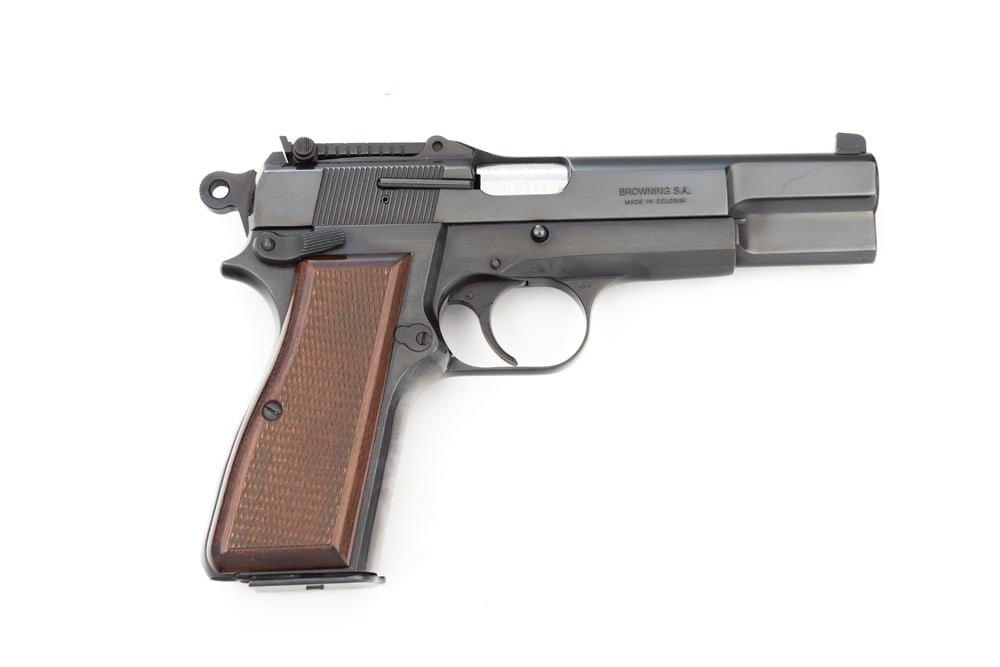 Browning, HP Semi-Auto Pistol, 9MM Luger caliber, SN 511MM50675, blue finish, 5" barrel, pristine (1 of 3)