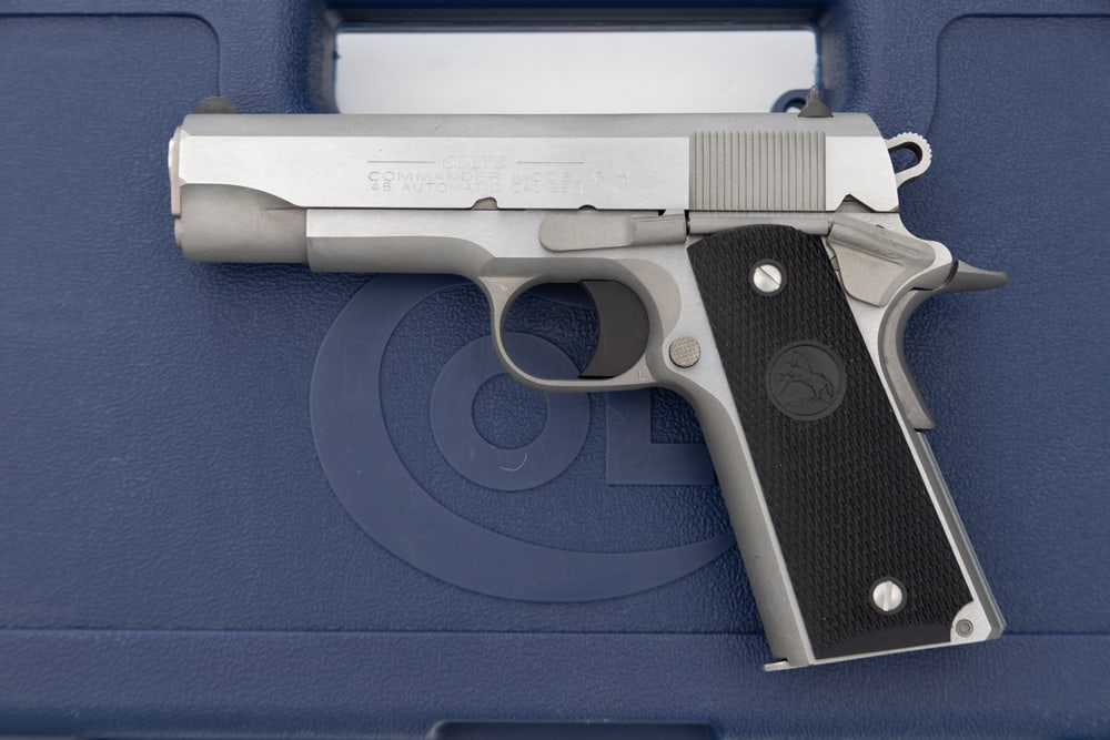Colt, Commander, Semi-Auto Pistol, .45 ACP caliber, SN CJ42381, new in box, brushed stainless, 5" (1 of 2)