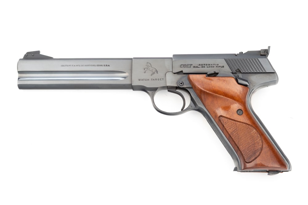 Colt, Match Target, Semi-Auto Pistol, .22 L.R. caliber, SN 060284S, pristine blue finish, 6" barrel, (1 of 2)