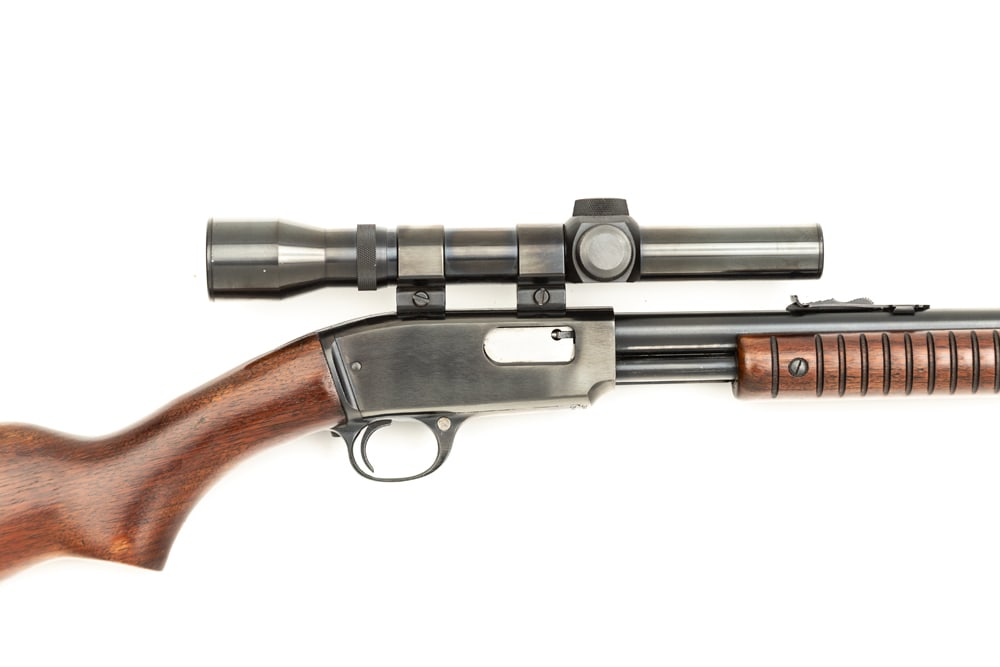 Winchester, Model 61, Slide Action Rifle, .22 WIN MAG caliber, SN 343722, excellent blue finish, 24" (1 of 4)