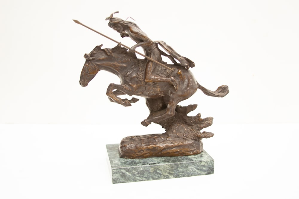 Bronze Western Sculpture marked "Frederick Remington" called Cheyenne, measures 11 1/4" T x 6 3/4" (1 of 1)