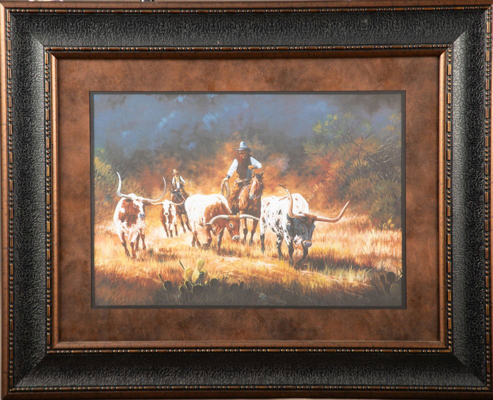 Framed Western Print signed at lower left Roger Iker '06, #127/1500, in beautiful gallery frame that (1 of 1)