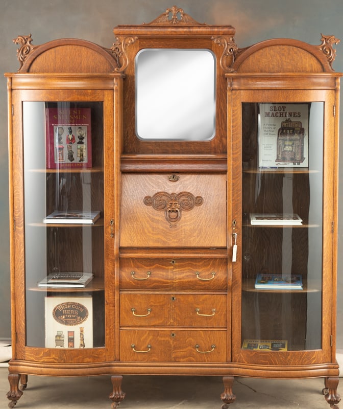 Beautiful American, quarter sawn oak Side By Side Secretary, circa 1900, with drop front desk in (1 of 2)