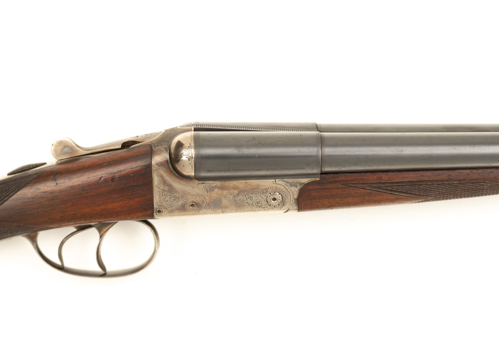 Robust,, 12 gauge Side X Side Shotgun, SN 184013/214, blue barrel with engraved case hardened (1 of 4)
