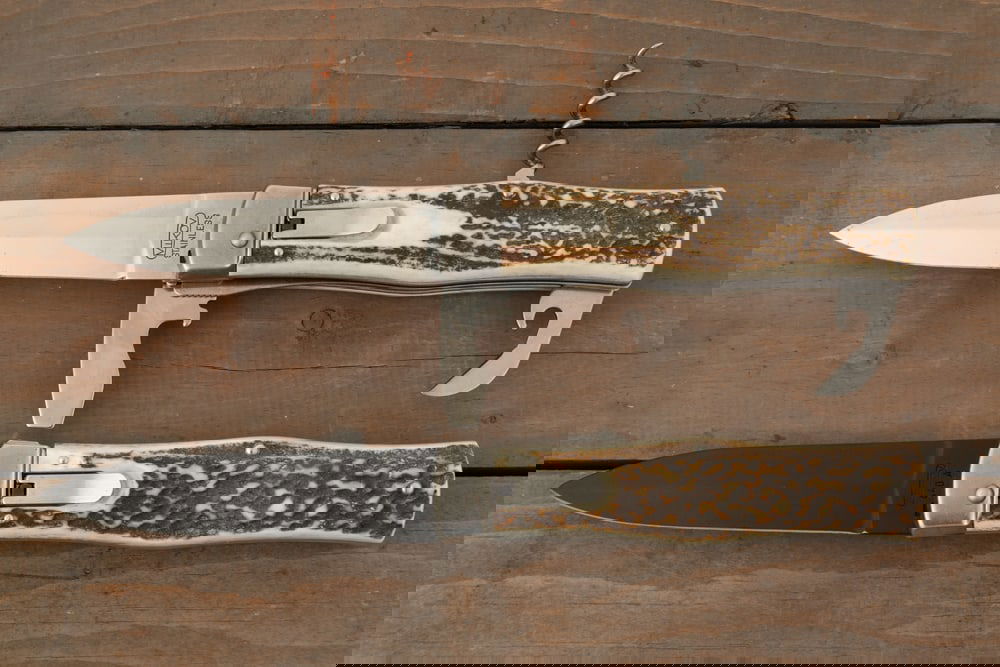This lot will be sold 2 times the bid, meaning your final bid will be multiplied 2 times: Two: This lot will be sold 2 times the bid, meaning your final bid will be multiplied 2 times: Two "MIKOV" marked Switch Blade Knives; One is marked "440 A"; The other is marked "Stainless" with cork screw