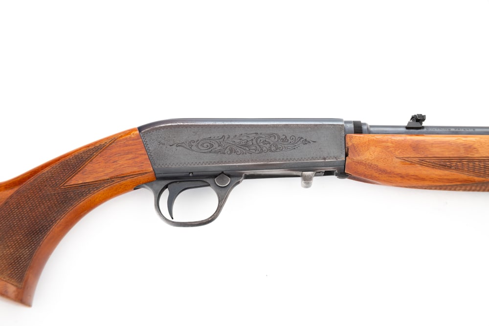 Belgium Browning, S/A Rifle, .22 L.R. caliber, SN 1T4297, manufactured 1961 with 19" barrel. Good (1 of 4)