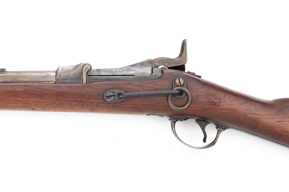 U.S. Springfield, Model 1884, Trap Door Saddle Ring Carbine, .45/70 caliber, SN 453368, smooth grey (1 of 4)