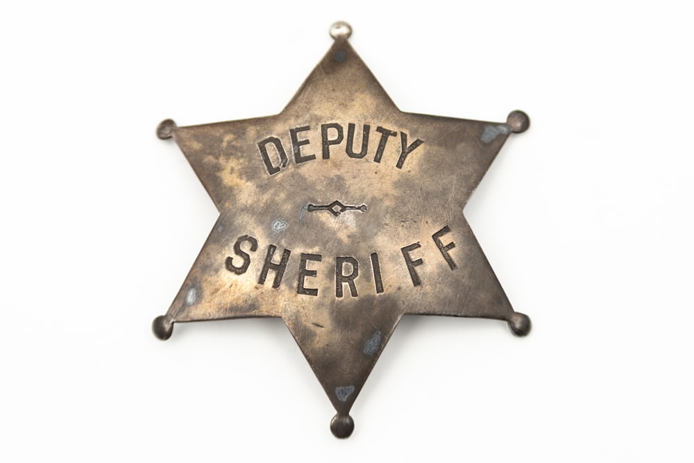 Large vintage 6-point Ball Star Badge marked “DEPUTY SHERIFF??, heavily oxidized and looks to be (1 of 2)