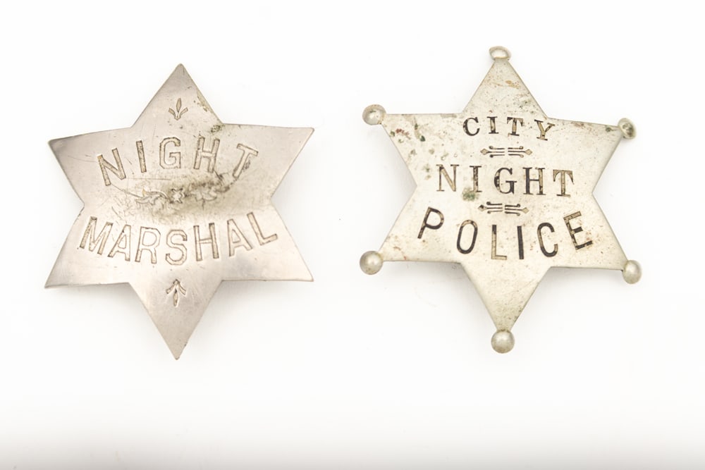 This lot consists of Two (2) Badges to include: (1) Nice vintage 6-point Star Badge marked (1 of 2)