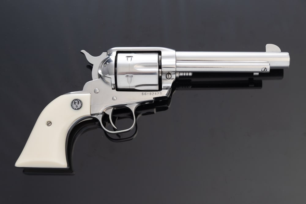 Ruger, Model Vaquero, SA Revolver, .45 caliber, SN 56-82423, excellent original nickel finish, 5 (1 of 2)