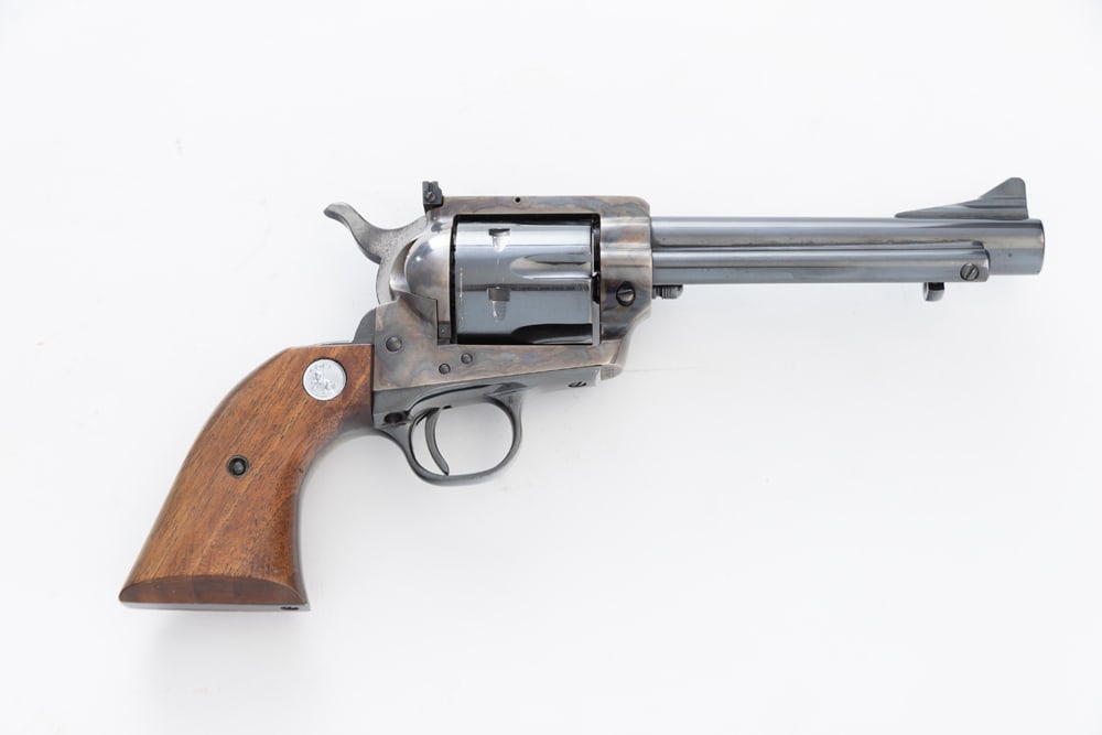 Colt, New Frontier, SAA Revolver, .45 caliber, SN 6955NF, excellent original blue finish with case (1 of 4)
