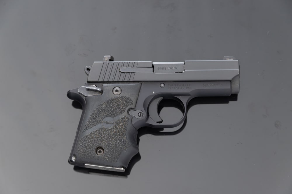 Sig Sauer, Model P938, Semi-Auto Pistol, 9 MM Para caliber, SN 52B049260, matte finish, 3" barrel,: Sig Sauer, Model P938, Semi-Auto Pistol, 9 MM Para caliber, SN 52B049260, matte finish, 3" barrel, very nice overall condition, nice action, good bore. (MODERN) Estate of the late Texas Collector, Dwa