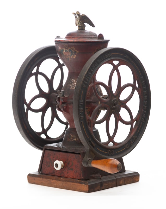 Original small size cast iron Coffee Grinder with Eagle Crest, manufactured by "Enterprise, (1 of 3)