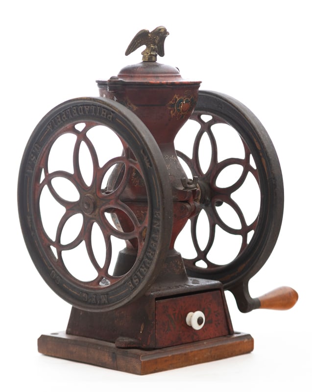 Original small size cast iron Coffee Grinder with Eagle Crest, manufactured by "Enterprise, - 2