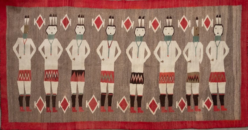 Yei Navajo Rug, very good condition measures 40" w x 72" l.: Yei Navajo Rug, very good condition measures 40" w x 72" l.
