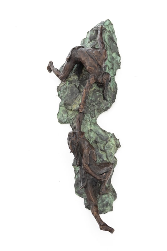 Unique Wall Bronze by noted artist Gary Lee Price (born 1955) titled "Ascent" measures 16" T x 5" (1 of 2)