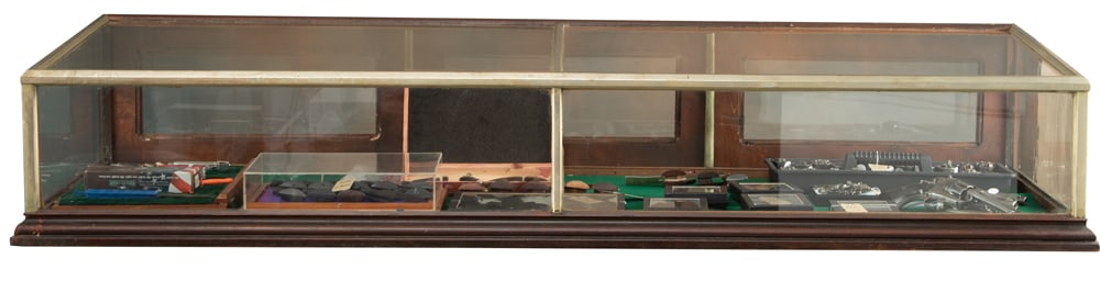 Antique 6 ft. Counter Top Model Showcase, with three door rear entry, original finish with German (1 of 2)