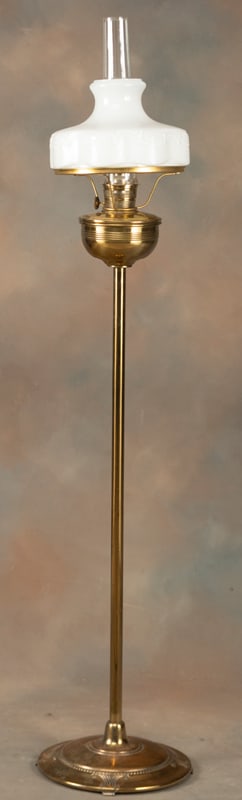 Fully restored "Aladdin" marked Floor Lamp, still in oil, measures 60" T to top of chimney, with (1 of 2)
