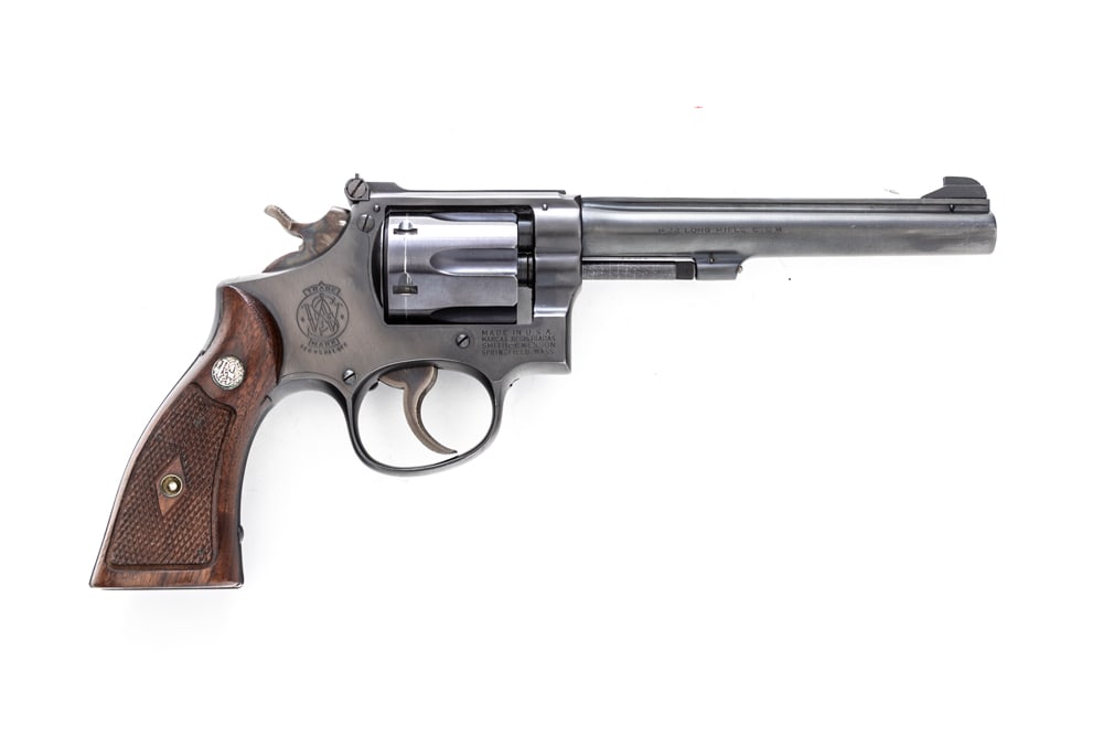 Smith & Wesson, DA Revolver, .22 L.R. caliber, SN K71001, very desirable model, retains majority of (1 of 2)