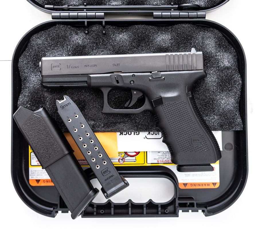 Glock, Model 17 GEN 4, Semi-Auto Pistol, .9x19 caliber, SN UEB693, matte finish, 4" barrel, believed (1 of 2)