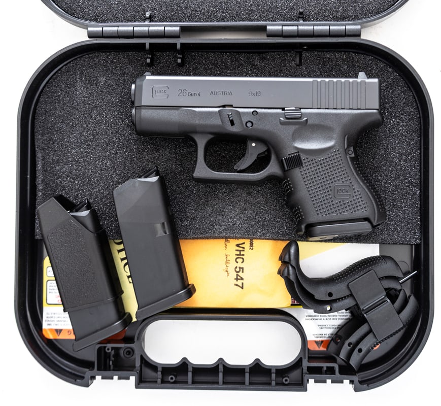 Glock, Model 26 GEN 4, Semi-Auto Pistol, .9x19 caliber, SN VHC547, matte finish, 3" barrel, believed (1 of 2)