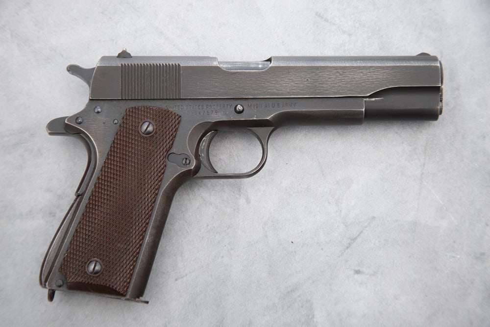 Remington-Rand, 1911 A1, U.S. Military Automatic Pistol, .45 ACP caliber, SN 947579, Parkerized (1 of 2)