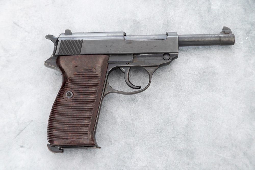 German Walther, Model P38, Semi-Auto Pistol, 9 MM caliber, SN 4591 with all exterior numbers (1 of 2)