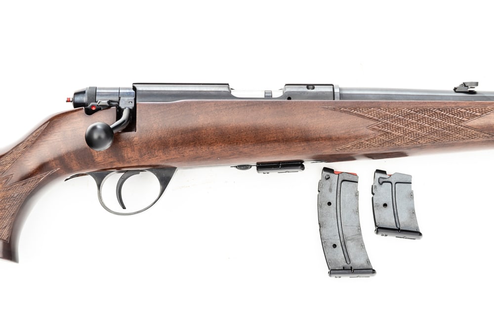 J.G. Anschutz B/A Rifle, .22 caliber, SN 3128145DE, pristine blue finish and condition, 22" barrel (1 of 4)