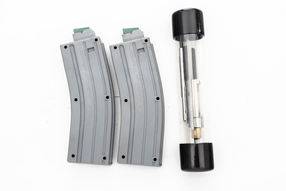 Conversion Kit to convert a .223 caliber to a .22 L.R. caliber with two magazines, in pristine: Conversion Kit to convert a .223 caliber to a .22 L.R. caliber with two magazines, in pristine condition. Normally produced by CMMG & Stag Arms for Standard AR-15 Platforms that are chambered for a 5.