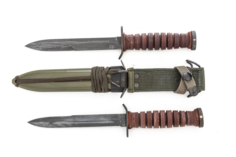 Two U.S. M 8-1 Bayonets, one with sheath, both are in very good condition. Will sell as one lot. (1 of 2)