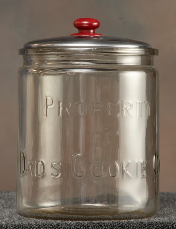 Large glass country store Advertising Jar with embossed letters, "Property of Dad's Cookie Co.", (1 of 1)