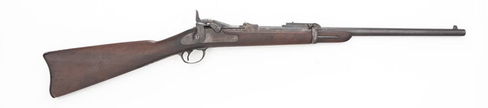 Antique U.S. Springfield, Trap Door S.R.C., .45/70 caliber, SN 88013, marked on top of barrel "U.S. (1 of 4)