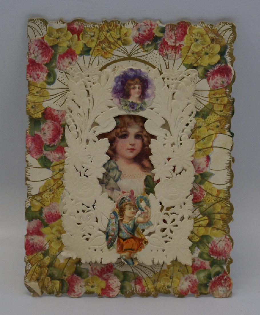 Victorian Heavily Embossed Diecut Folding Fold-Out 3D (1 of 1)