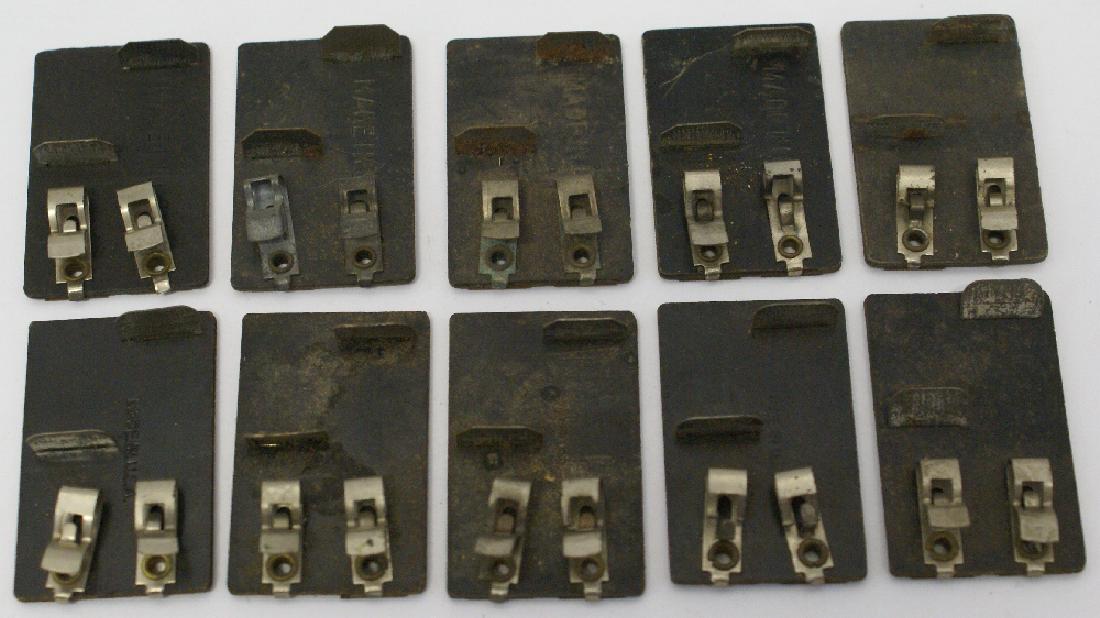 ~ Lot of 10 MARX O27 Train Track Lock-on's ~: Lot of 10 MARX O27 Train Track Lock-on's. Everything as shown in the photo. Needs some clean-up. This lot is being sold in as-is condition, so please ask any questions before bidding. (Inventory code: