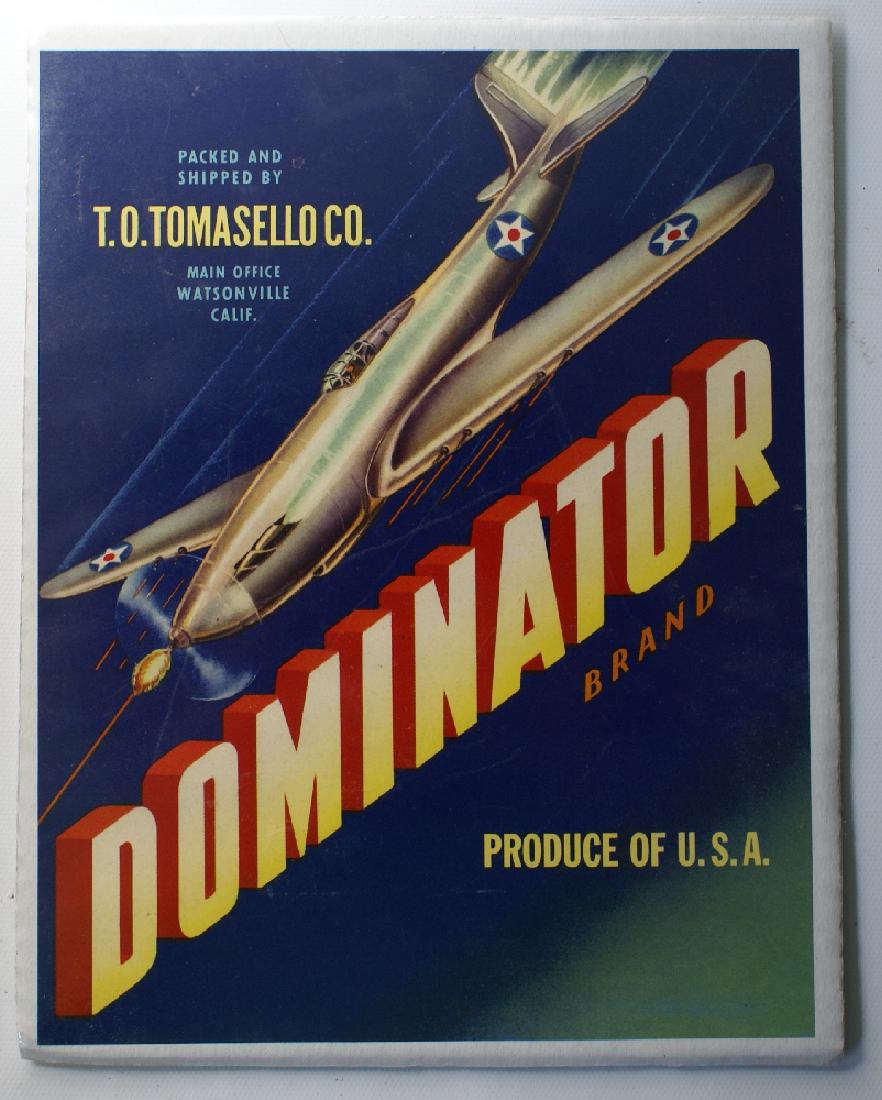 1940's Original DOMINATOR Vegetable Crate Label with (1 of 1)