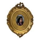 Ornate Framed Painting on Porcelain of Young Boy