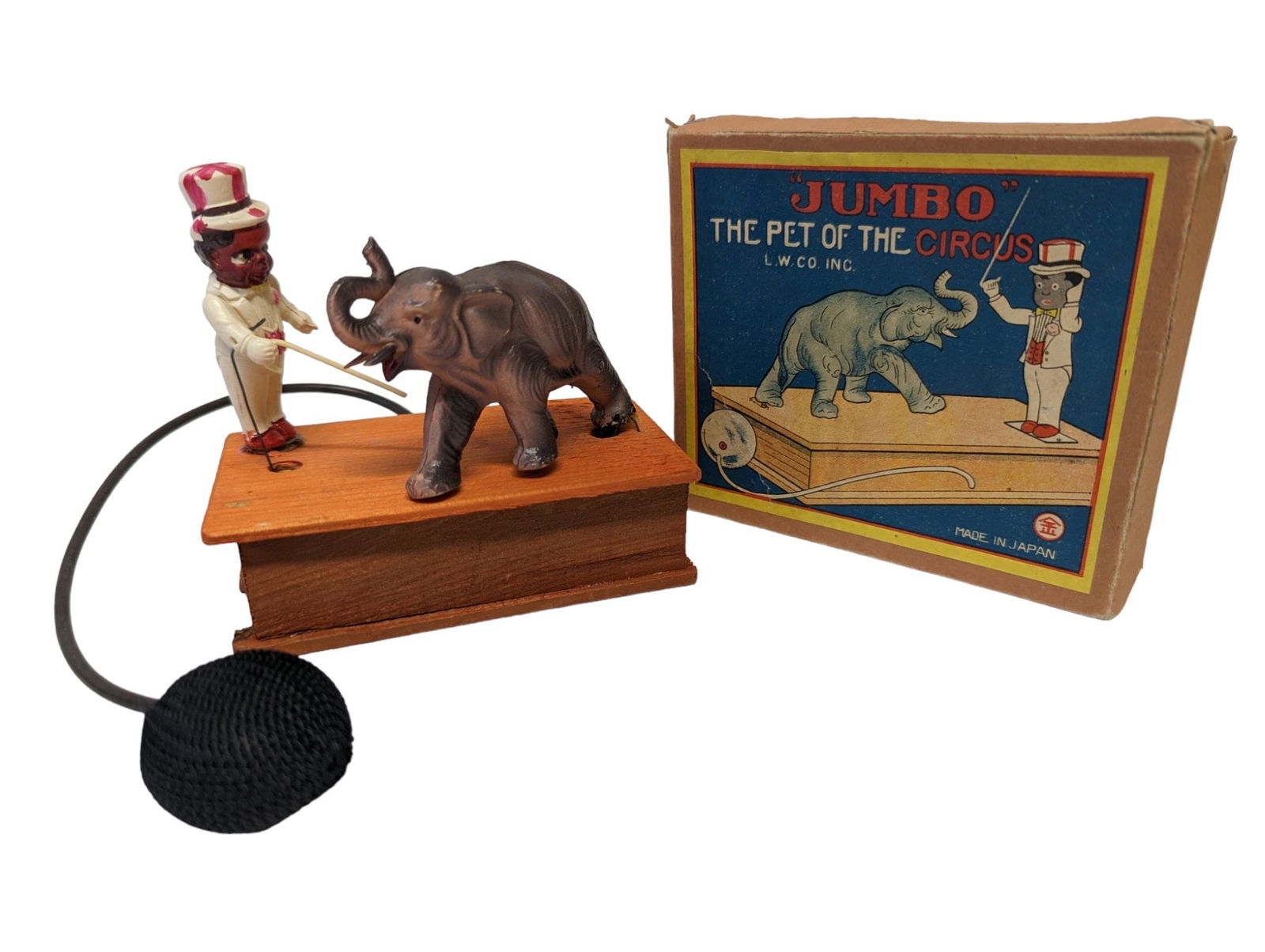 ULTRA RARE Vintage "Jumbo" the Pet of the Circus Celluloid Air-Operated Toy, Japan (1 of 4)