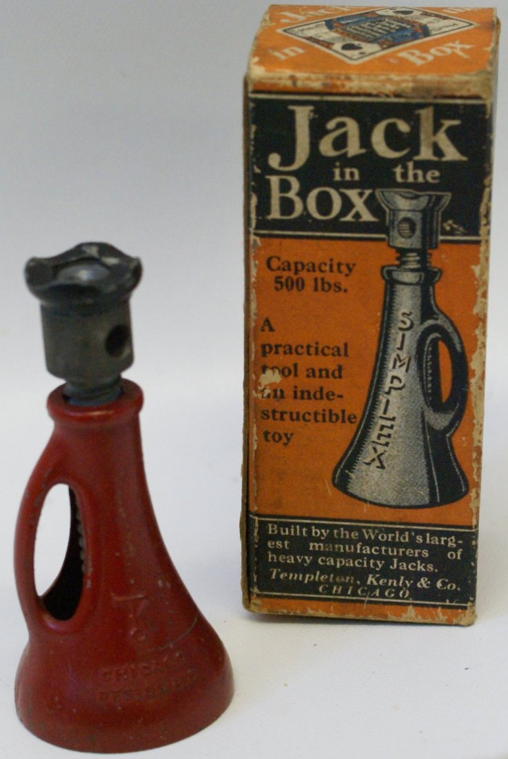 1930's Simplex Jack in the Box, Templeton, Kenly & Co.,: 1930's Simplex Jack in the Box, built by the largest manufacturer of heavy capacity Jack's, Templeton, Kenly & Co., Chicago. For manual training or the home or workshop. For repairing furniture, clamp