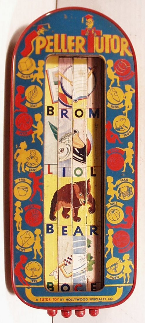 1940s Speller Tudor Game, tin litho and wood (bb9): Speller Tudor Game, Hollywood Specialty Co., tin litho and wood, 1940s, excellent condition, game is 16 in. x 6-1/2 in.