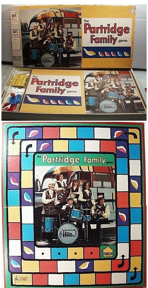 1977 Milton Bradley TV Show Partridge Family Game (bb1): Milton Bradley TV Show Partridge Family Game. 1977. Box contents are like new and not played with. Cover has one inside cover reglued. Box is very good. Nice pictures.